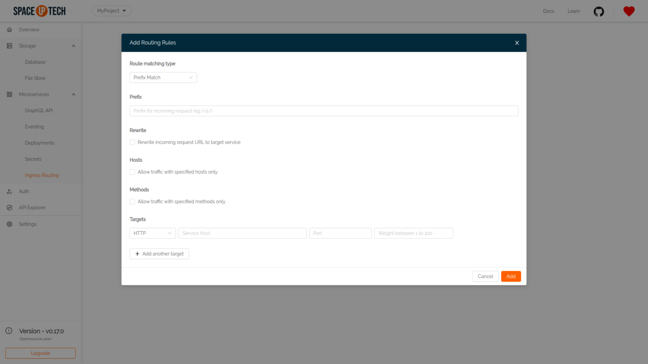 Setting up routing rules