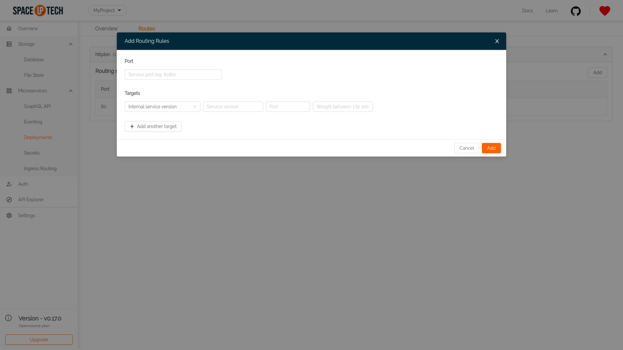 Setting up routing rules